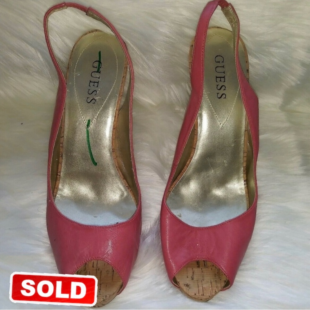 GUESS SLINGBACK OPEN TOE HIGH HEELS SIZE 8.5